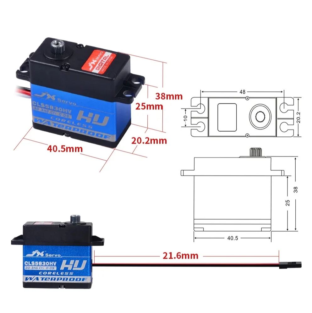 Сервопривод JX Servo CLS5830HV HV Waterproof Coreless Metal Gear digital - купить с доставкой
