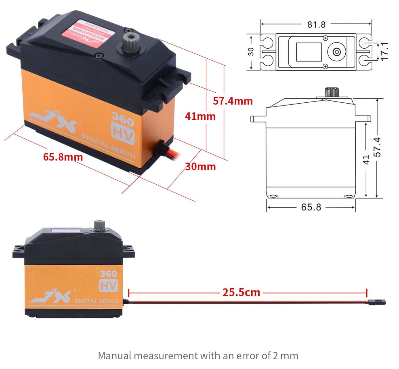 Сервопривод JX Servo PDI-HV2060MG Metal Gear digital - купить с доставкой